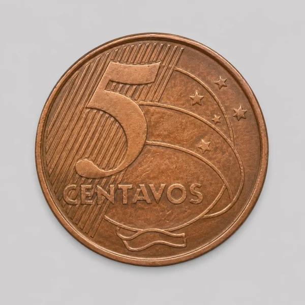 5 centavos · Tons de cobre — ilustração de demonstração